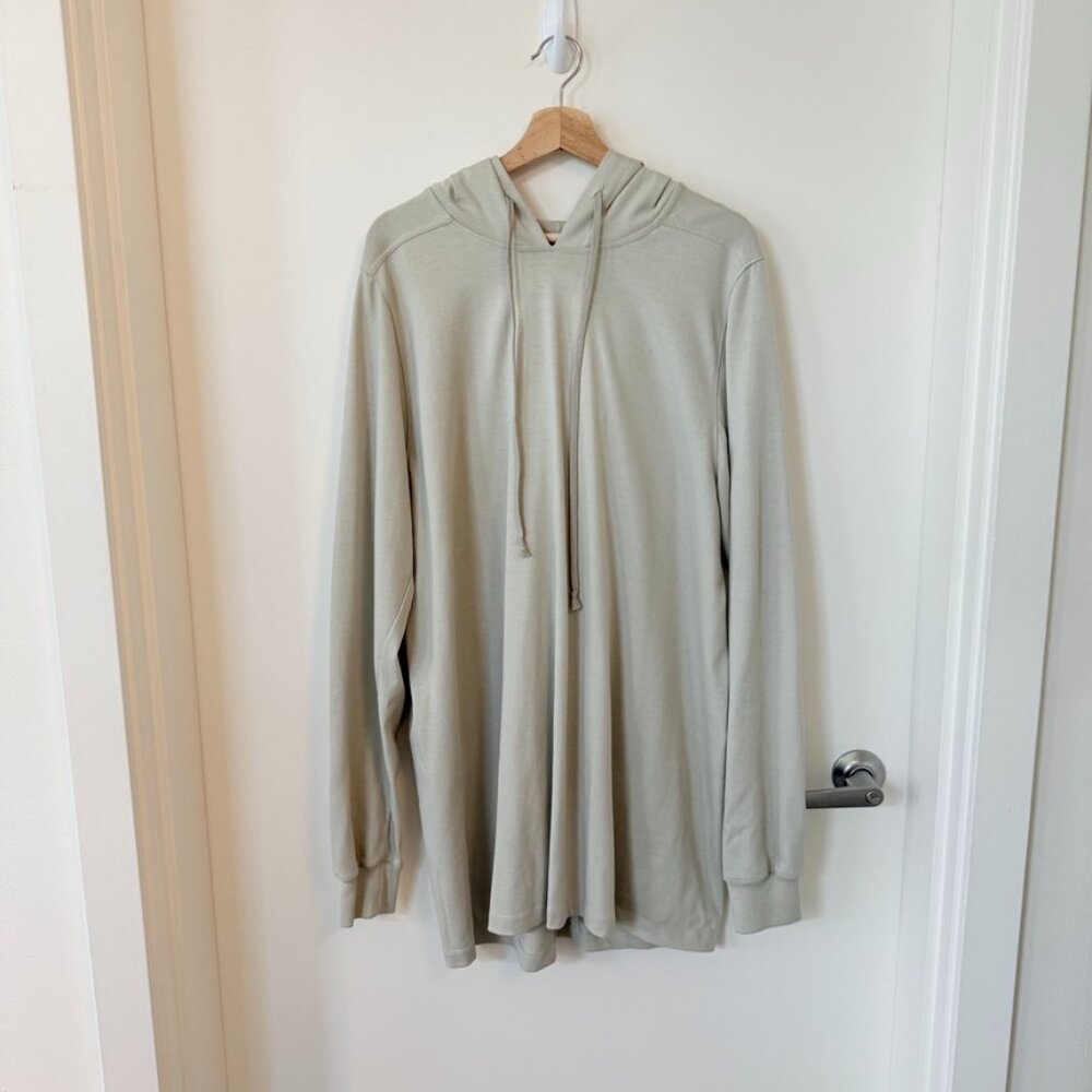 Rick Owens Drawstring Hoodie in Pearl (Off White) Size XL 100% Cotton